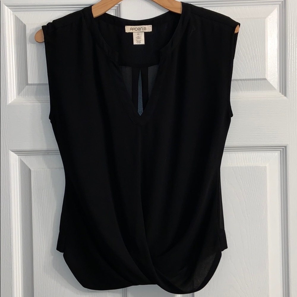 Arden B XS black sheer top